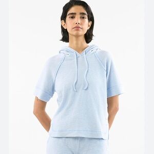 Livom pastel blue Short sleeve terry hoodie size small
